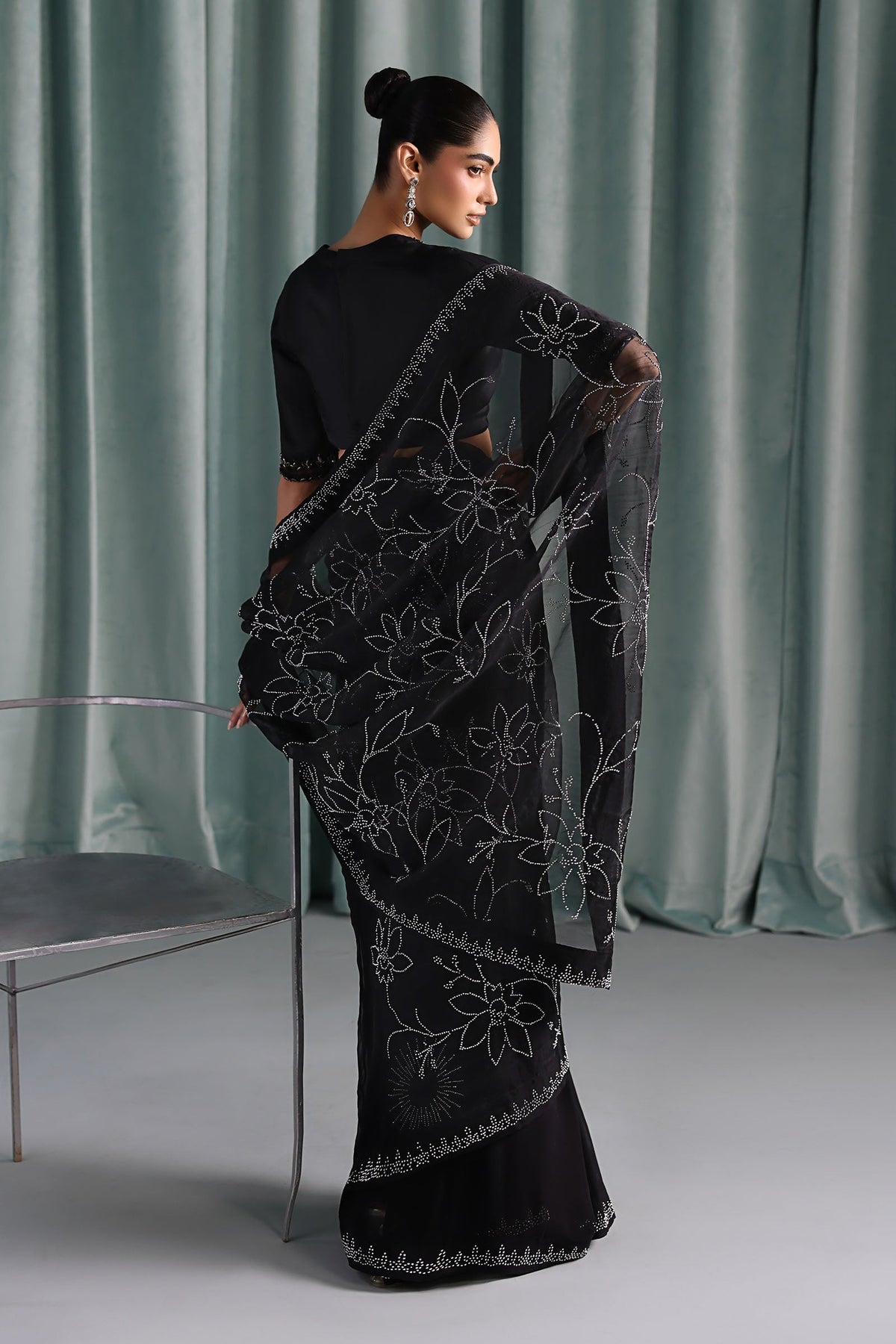 Maria B | Luxury Formals Pre Fall | SF-PF26-02-Black by Maria B - Designer Dress  - Type : Ladies Clothes - Available at Libayah - 100% Original 