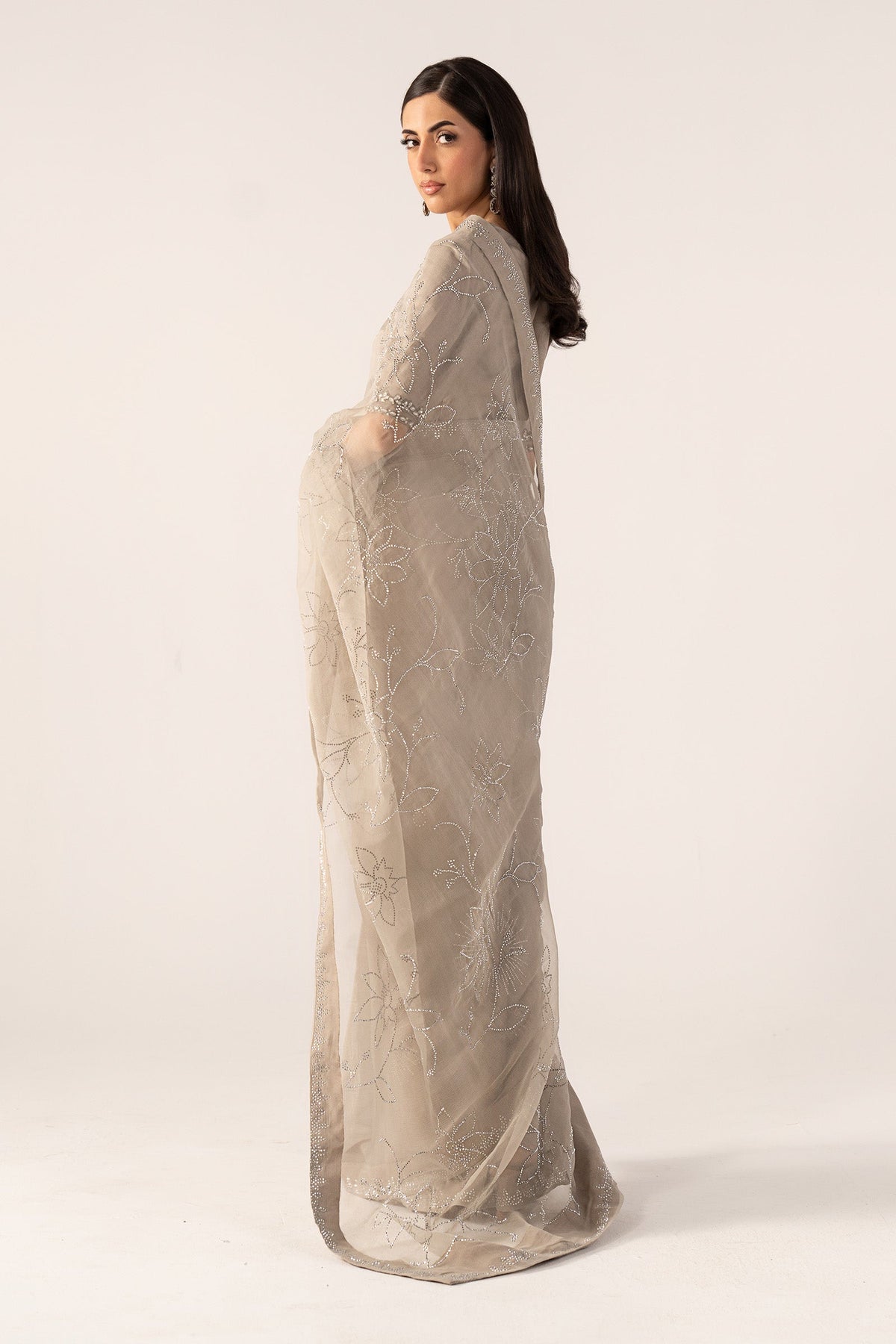 Maria B | Luxury Formals Pre Fall | SF-PF26-02-Grey by Maria B - Designer Dress  - Type : Ladies Clothes - Available at Libayah - 100% Original 