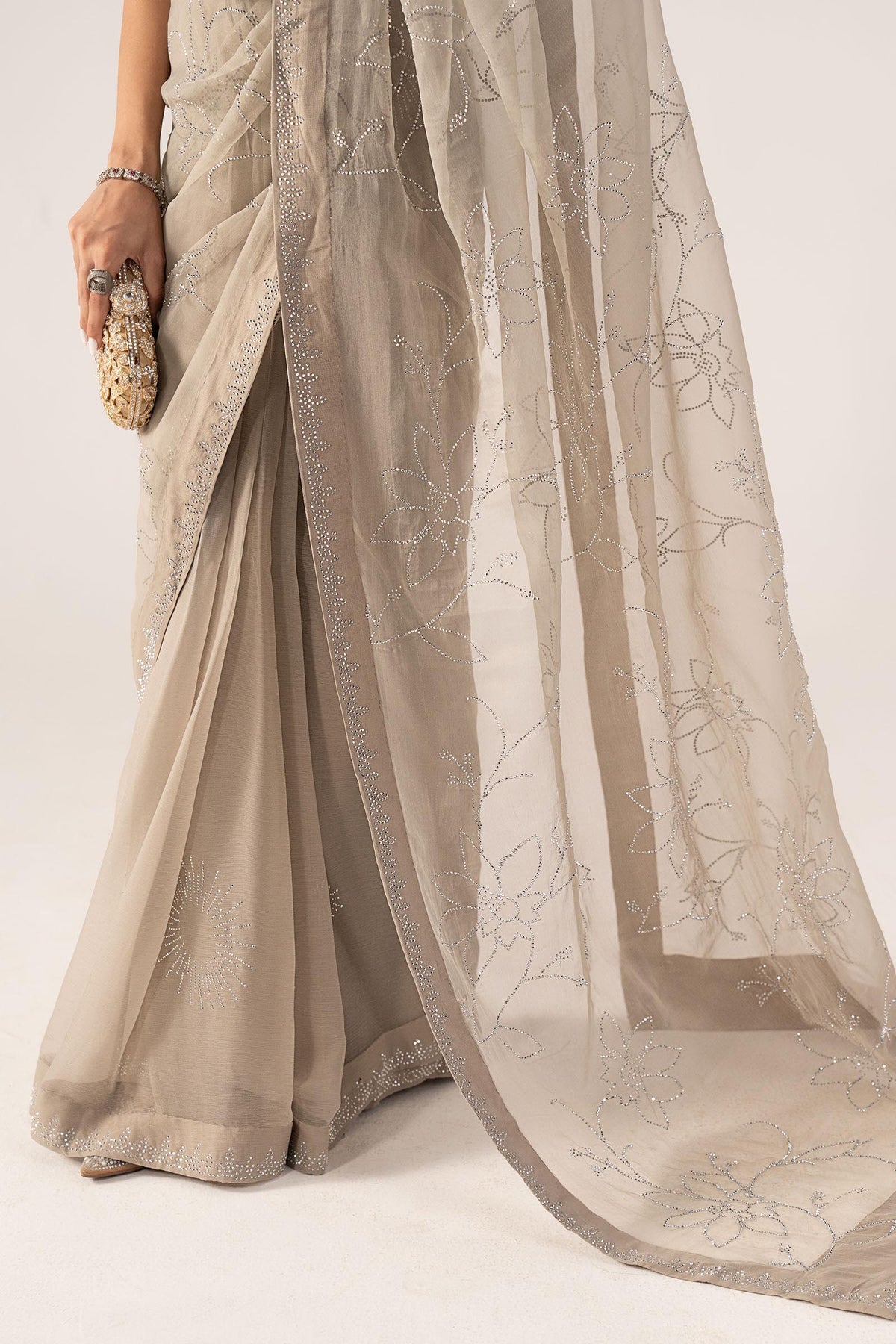 Maria B | Luxury Formals Pre Fall | SF-PF26-02-Grey by Maria B - Designer Dress  - Type : Ladies Clothes - Available at Libayah - 100% Original 