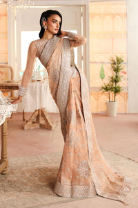 Maria B | Pre Fall Dresses | Embroidered Organza Saree Peach by Maria B - Designer Dress  - Type : Ladies Clothes - Available at Libayah - 100% Original 