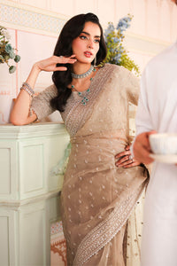 Maria B | Pre Fall Dresses | Embroidered Raw Silk Saree II by Maria B - Designer Dress  - Type : Ladies Clothes - Available at Libayah - 100% Original 