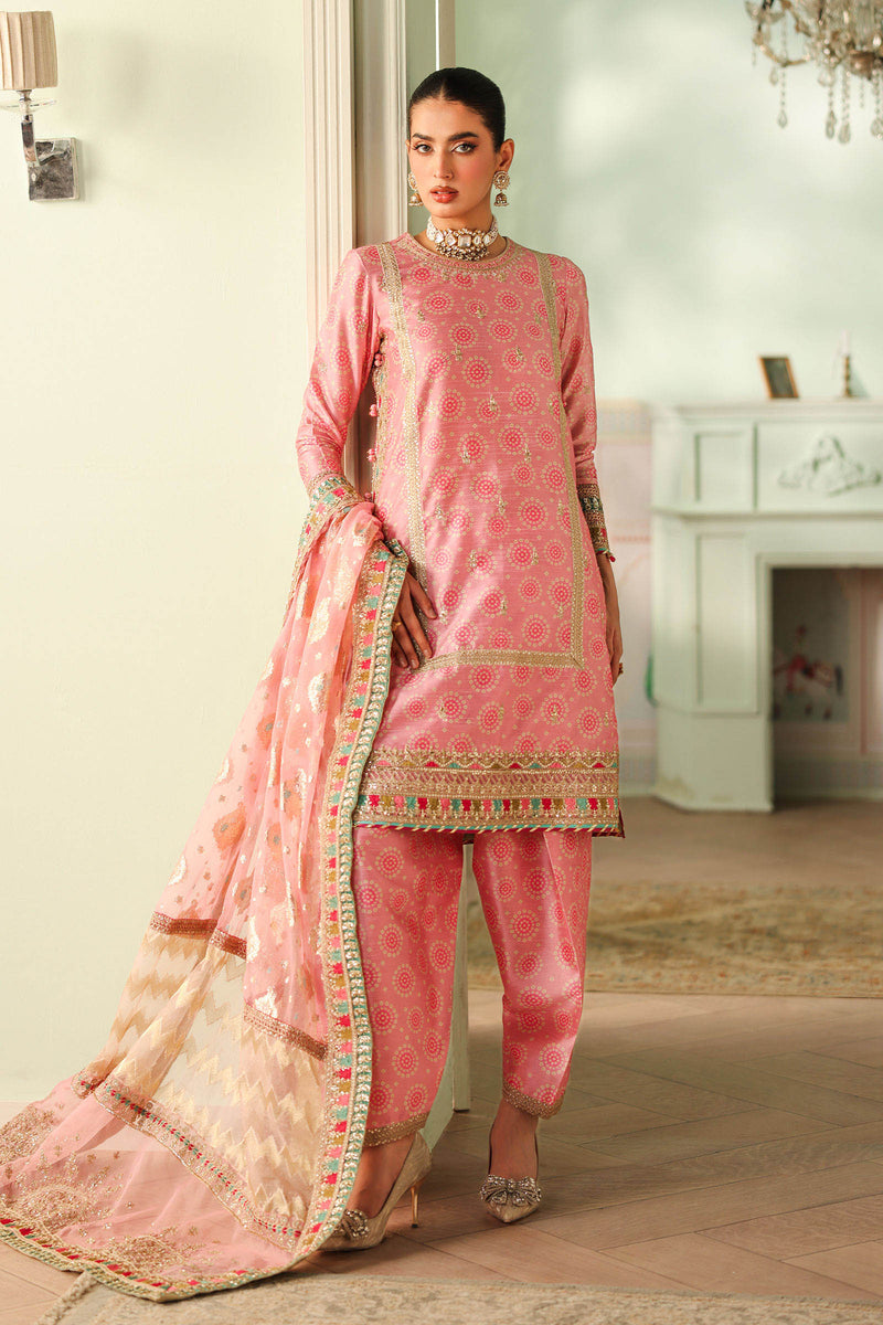 Maria B | Pre Fall Dresses | 3 Piece Embroidered Raw Silk Suit JJ by Maria B - Designer Dress  - Type : Ladies Clothes - Available at Libayah - 100% Original 