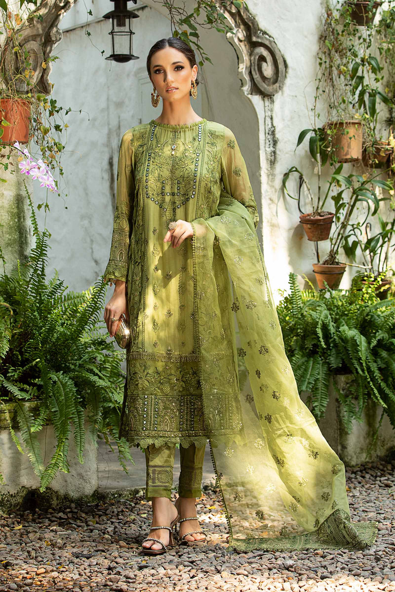 Maria B | Pre Fall Dresses | 3 Piece Embroidered Suit Grape Green by Maria B - Designer Dress  - Type : Ladies Clothes - Available at Libayah - 100% Original 