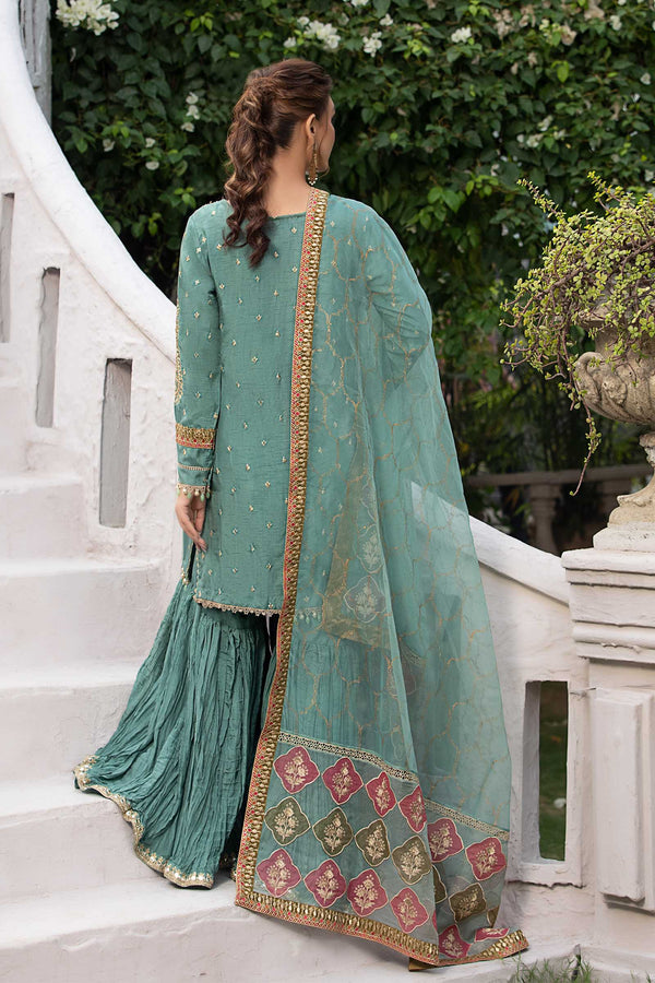 Maria B | Luxury Formals | SF-EA23-18R1-Ferozi by Maria B - Designer Dress  - Type : Ladies Clothes - Available at Libayah - 100% Original 