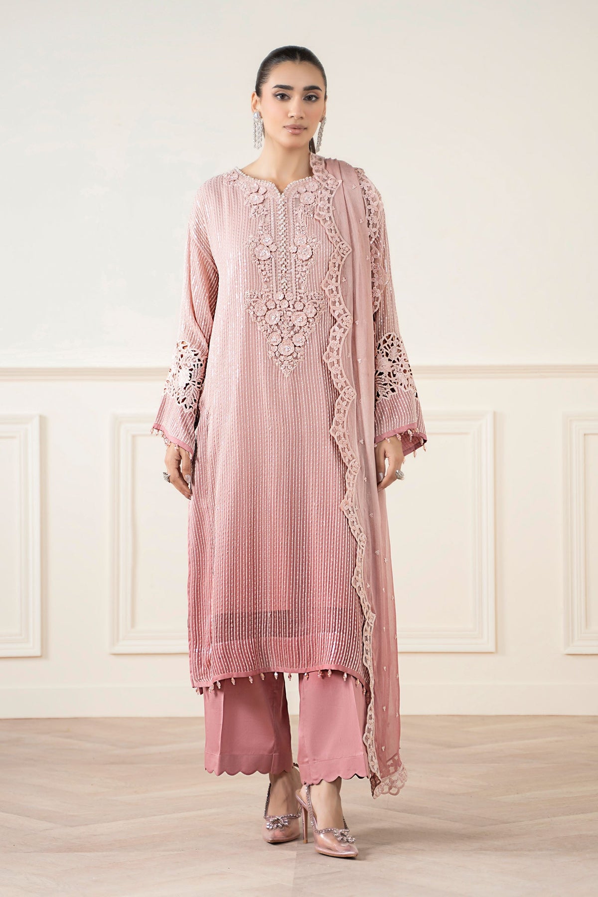 Maria B | Pre Fall 25 | Chiffon Suit 08 by Maria B - Designer Dress  - Type : Ladies Clothes - Available at Libayah - 100% Original 