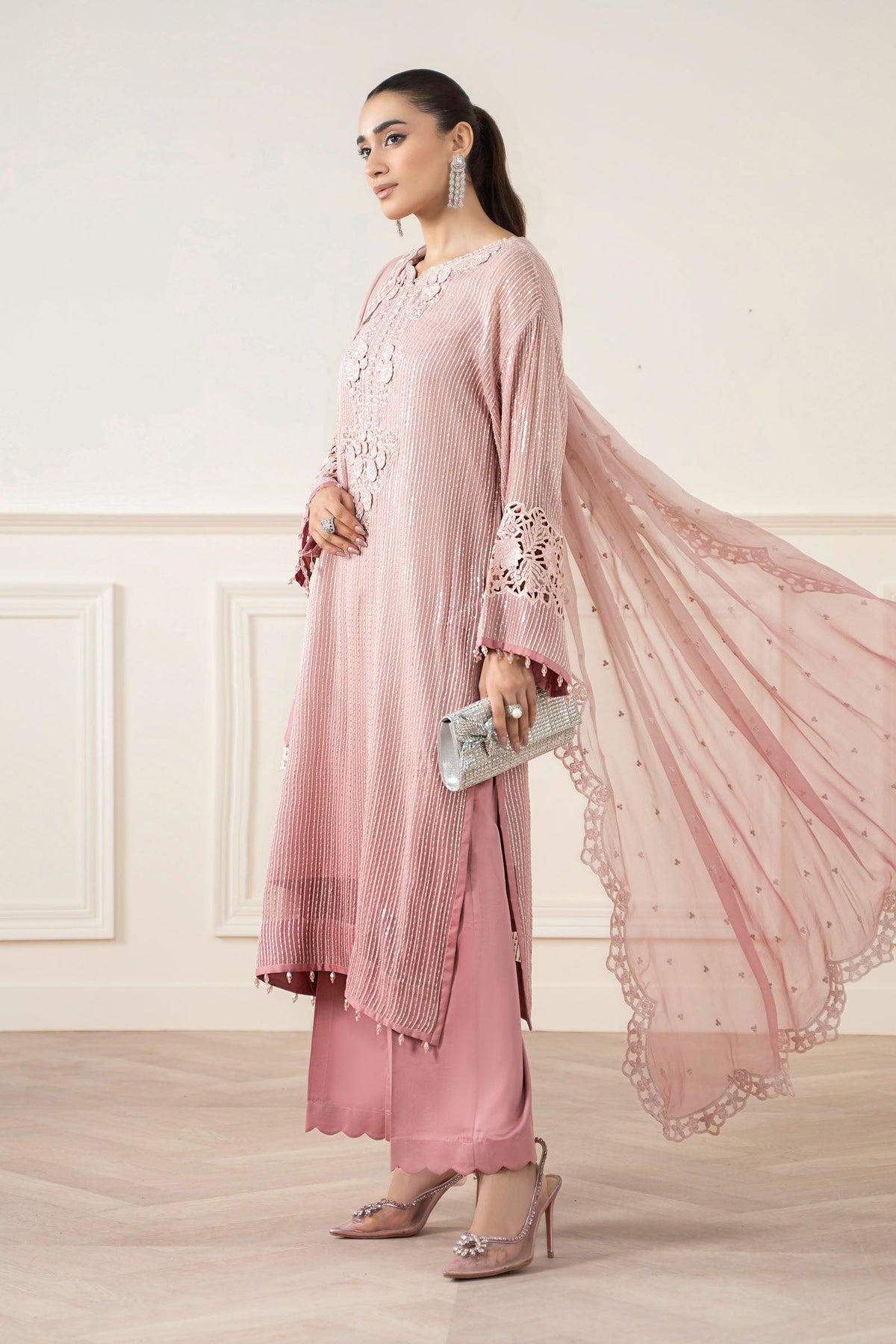 Maria B | Pre Fall 25 | Chiffon Suit 08 by Maria B - Designer Dress  - Type : Ladies Clothes - Available at Libayah - 100% Original 