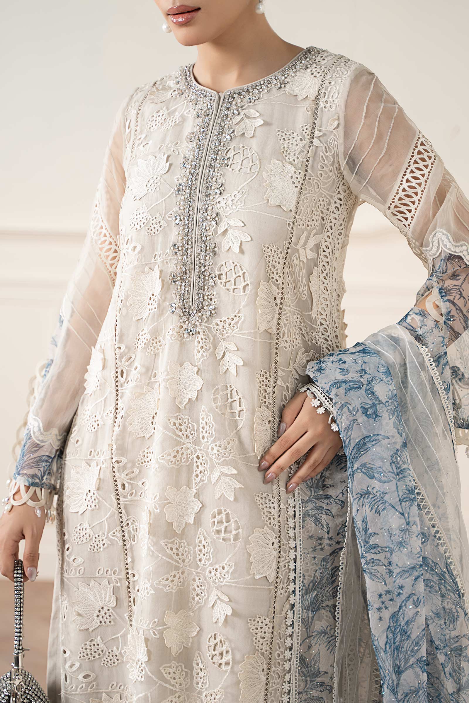 Maria B | Pre Fall 25 | Organza Suit 05 by Maria B - Designer Dress  - Type : Ladies Clothes - Available at Libayah - 100% Original 