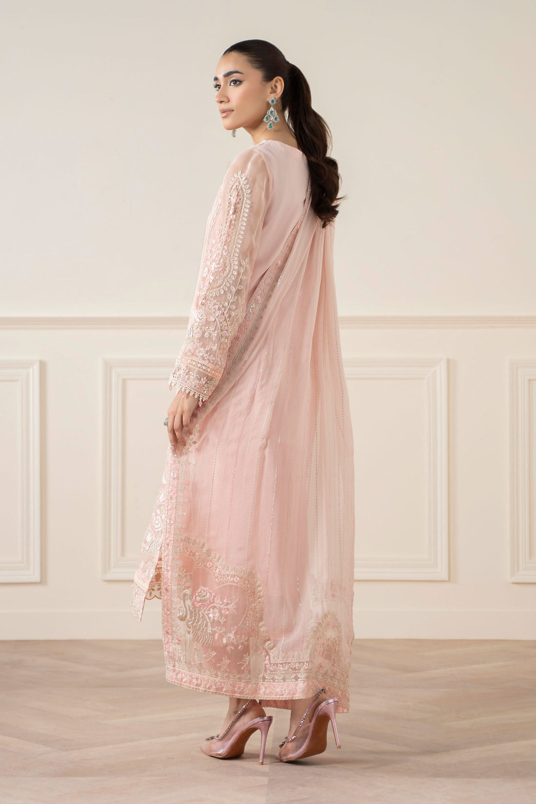 Maria B | Pre Fall Dresses | 3 Piece Embroidered Chiffon Suit OO by Maria B - Designer Dress  - Type : Ladies Clothes - Available at Libayah - 100% Original 