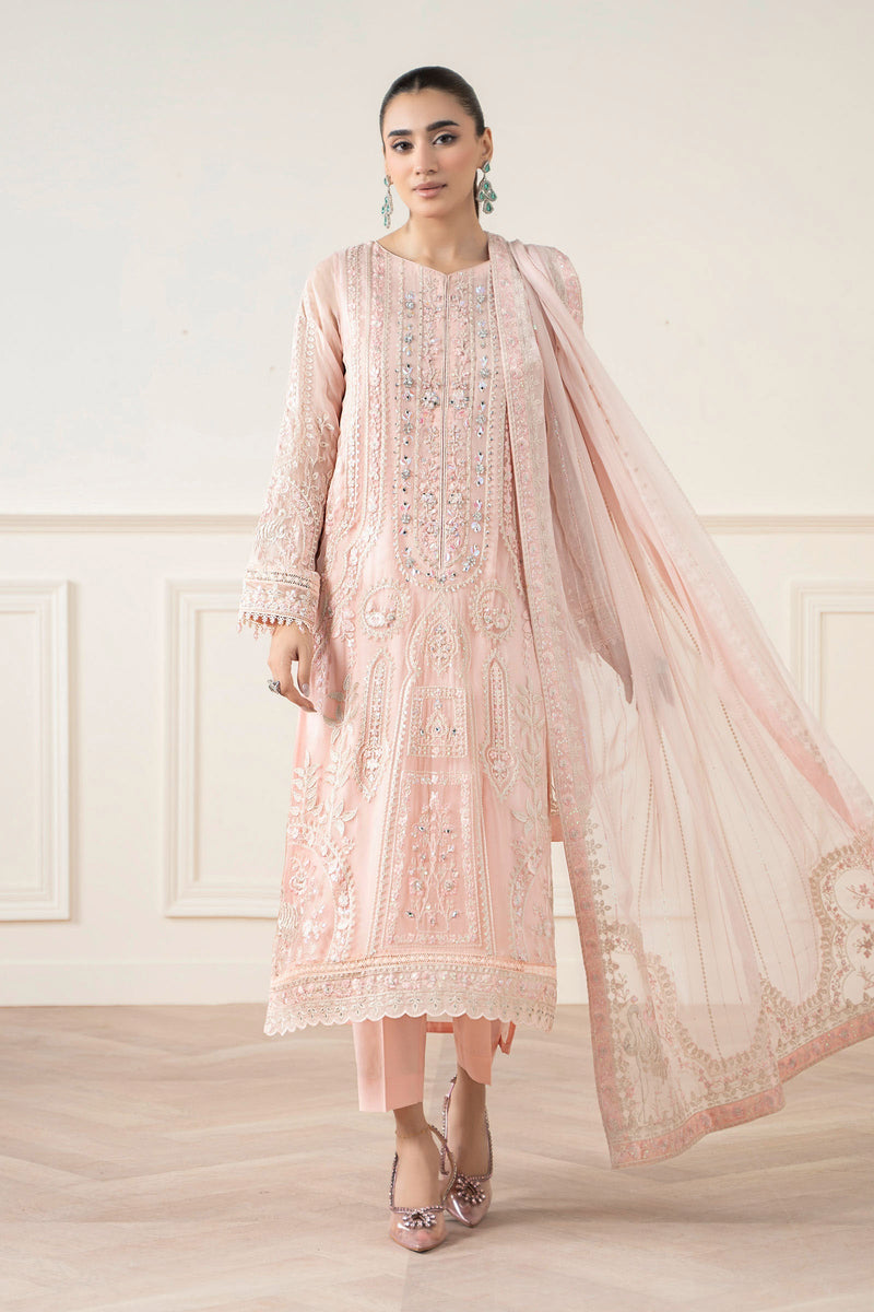 Maria B | Pre Fall Dresses | 3 Piece Embroidered Chiffon Suit OO by Maria B - Designer Dress  - Type : Ladies Clothes - Available at Libayah - 100% Original 