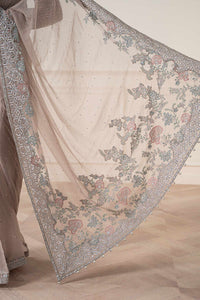 Maria B | Pre Fall Dresses | Embroidered Chiffon Saree FF by Maria B - Designer Dress  - Type : Ladies Clothes - Available at Libayah - 100% Original 