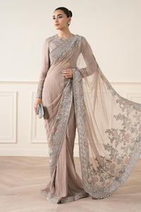 Maria B | Pre Fall Dresses | Embroidered Chiffon Saree FF by Maria B - Designer Dress  - Type : Ladies Clothes - Available at Libayah - 100% Original 