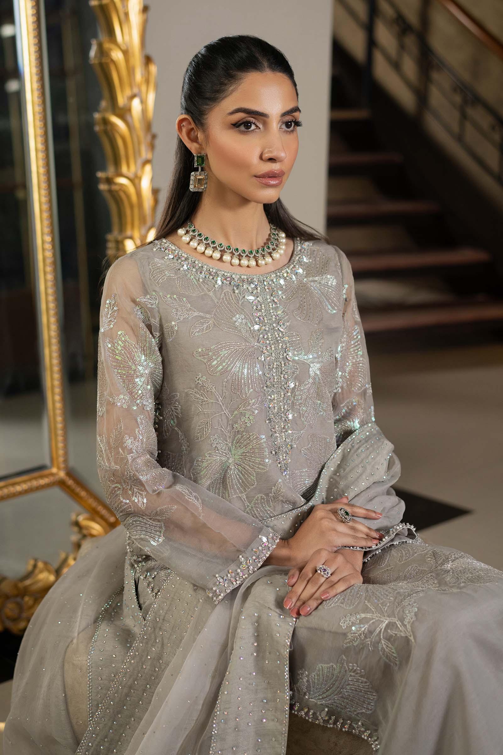 Maria B | Formal Wears | SF-EF25-15 by Maria B - Designer Dress - Type: Ladies Clothes - Available at Libayah - 100% Original