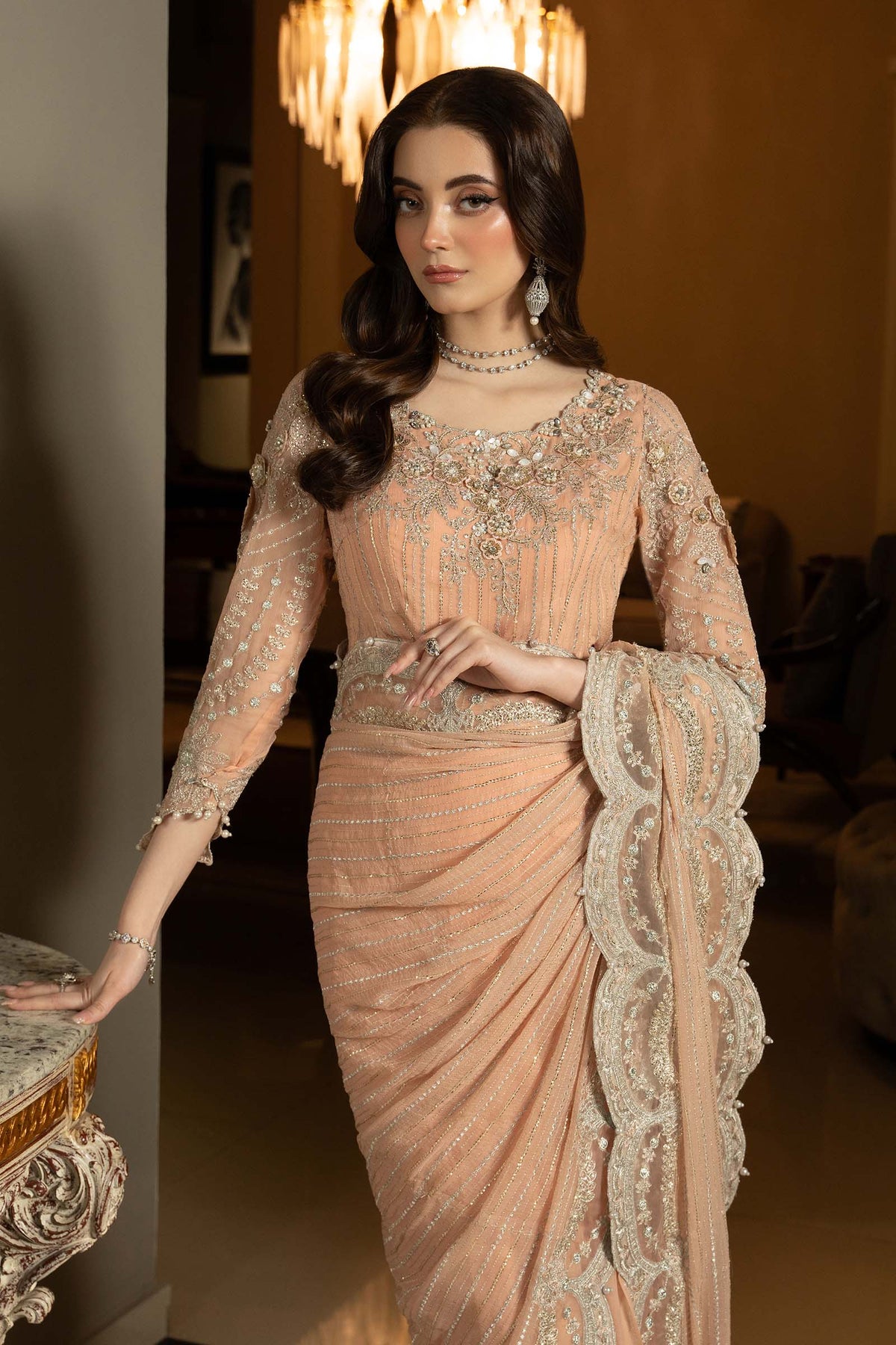 Maria B | Formal Wears | SF-EF25-38 by Maria B - Designer Dress - Type: Ladies Clothes - Available at Libayah - 100% Original