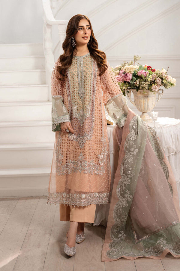 Maria B | Pre Fall 25 | Organza Suit 18 by Maria B - Designer Dress  - Type : Ladies Clothes - Available at Libayah - 100% Original 