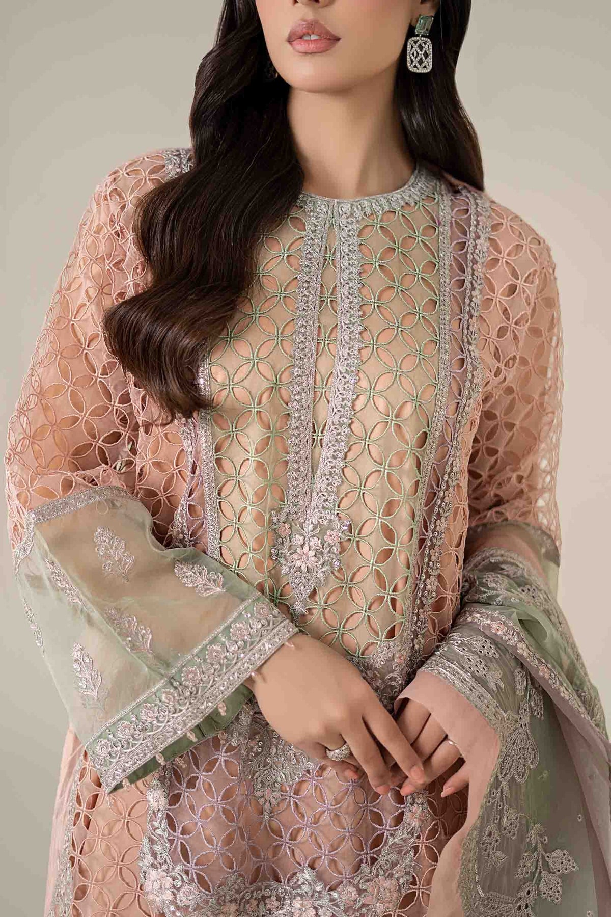 Maria B | Pre Fall 25 | Organza Suit 18 by Maria B - Designer Dress  - Type : Ladies Clothes - Available at Libayah - 100% Original 