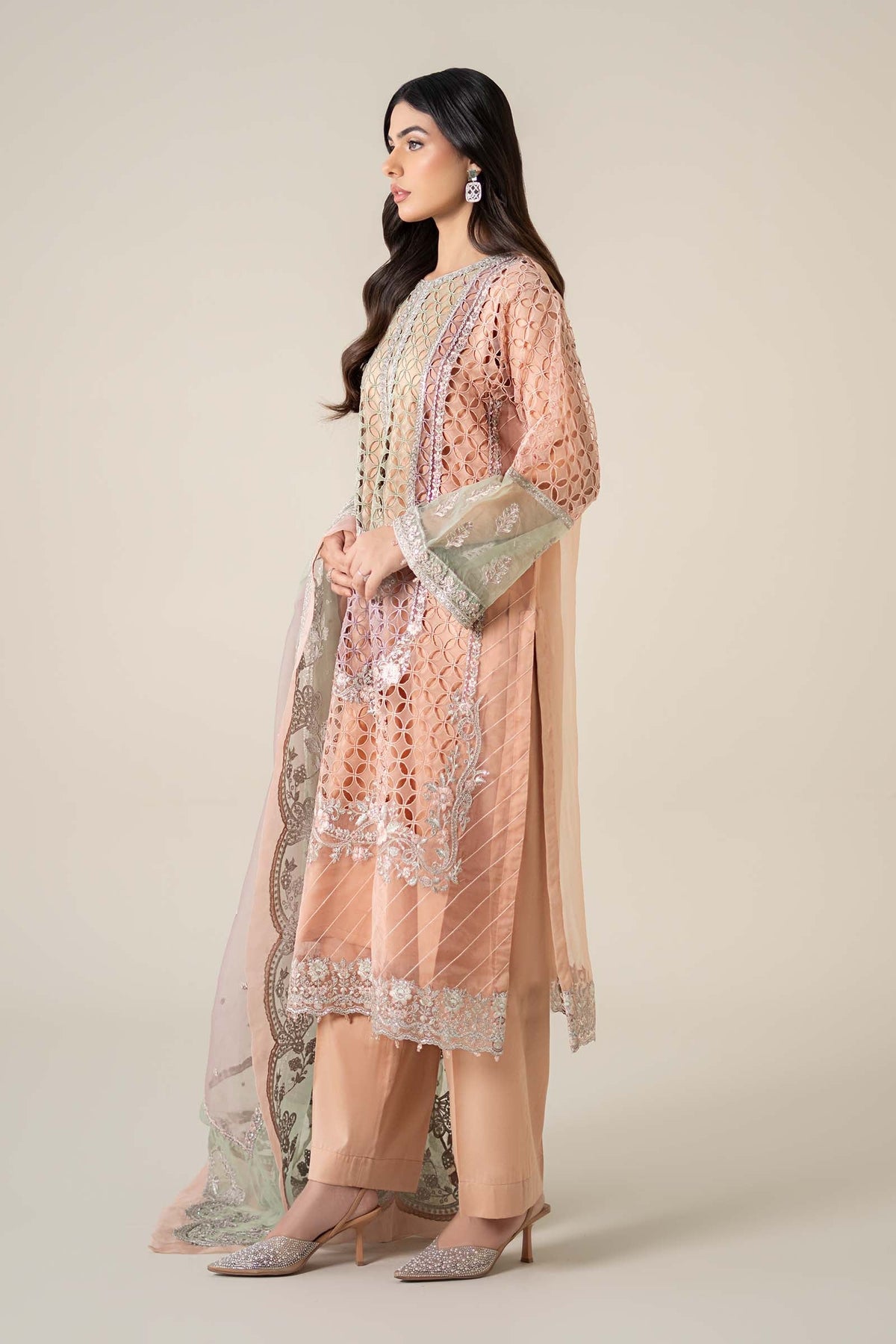 Maria B | Pre Fall 25 | Organza Suit 18 by Maria B - Designer Dress  - Type : Ladies Clothes - Available at Libayah - 100% Original 