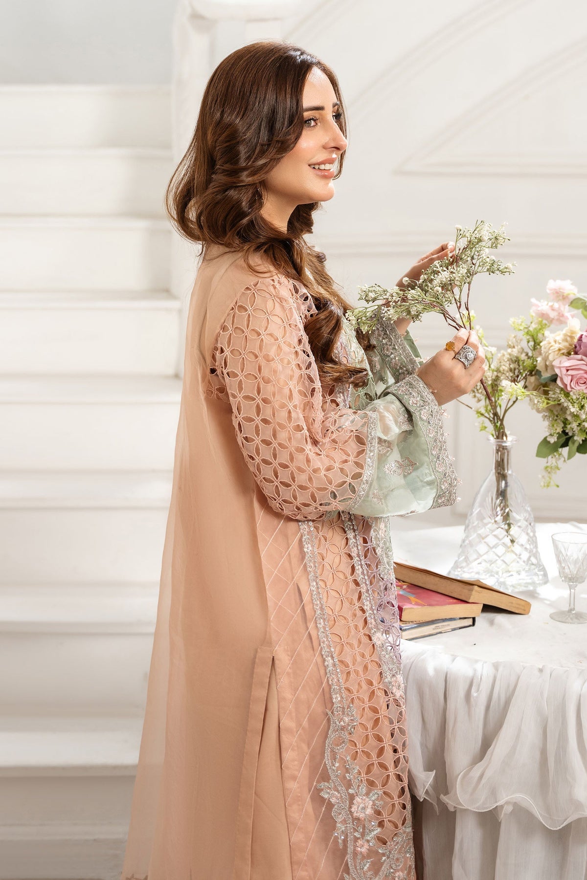 Maria B | Pre Fall 25 | Organza Suit 18 by Maria B - Designer Dress  - Type : Ladies Clothes - Available at Libayah - 100% Original 