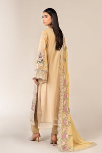 Maria B | Pre Fall Dresses | 3 Piece Embroidered Chiffon Suit Yellow by Maria B - Designer Dress  - Type : Ladies Clothes - Available at Libayah - 100% Original 