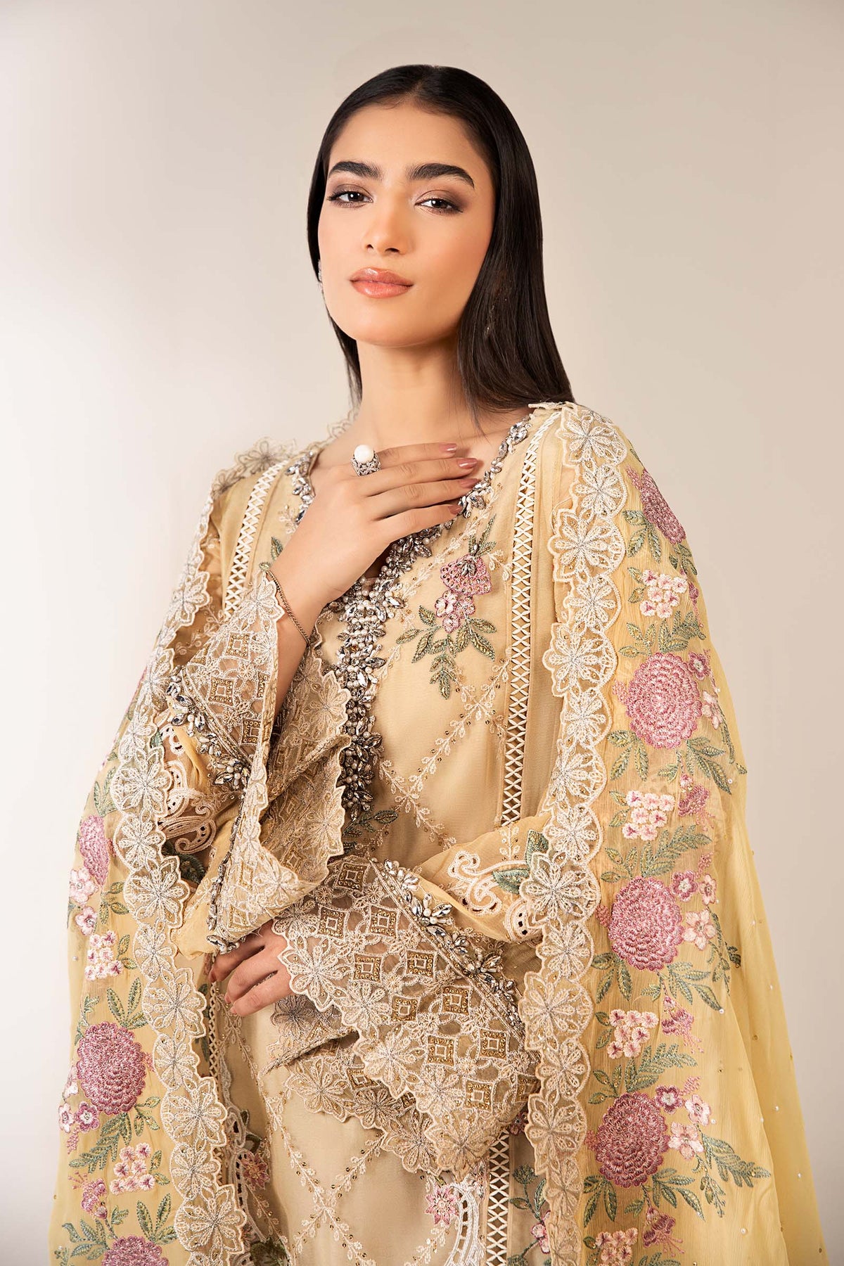 Maria B | Pre Fall 25 | Chiffon Suit 19 by Maria B - Designer Dress  - Type : Ladies Clothes - Available at Libayah - 100% Original 