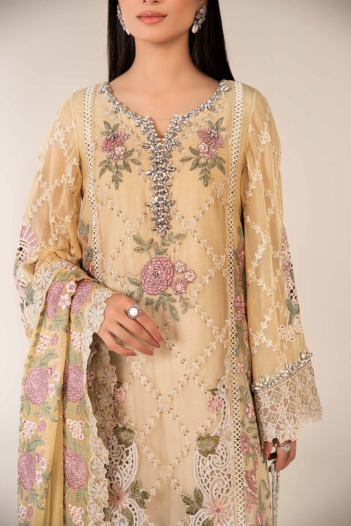 Maria B | Pre Fall 25 | Chiffon Suit 19 by Maria B - Designer Dress  - Type : Ladies Clothes - Available at Libayah - 100% Original 