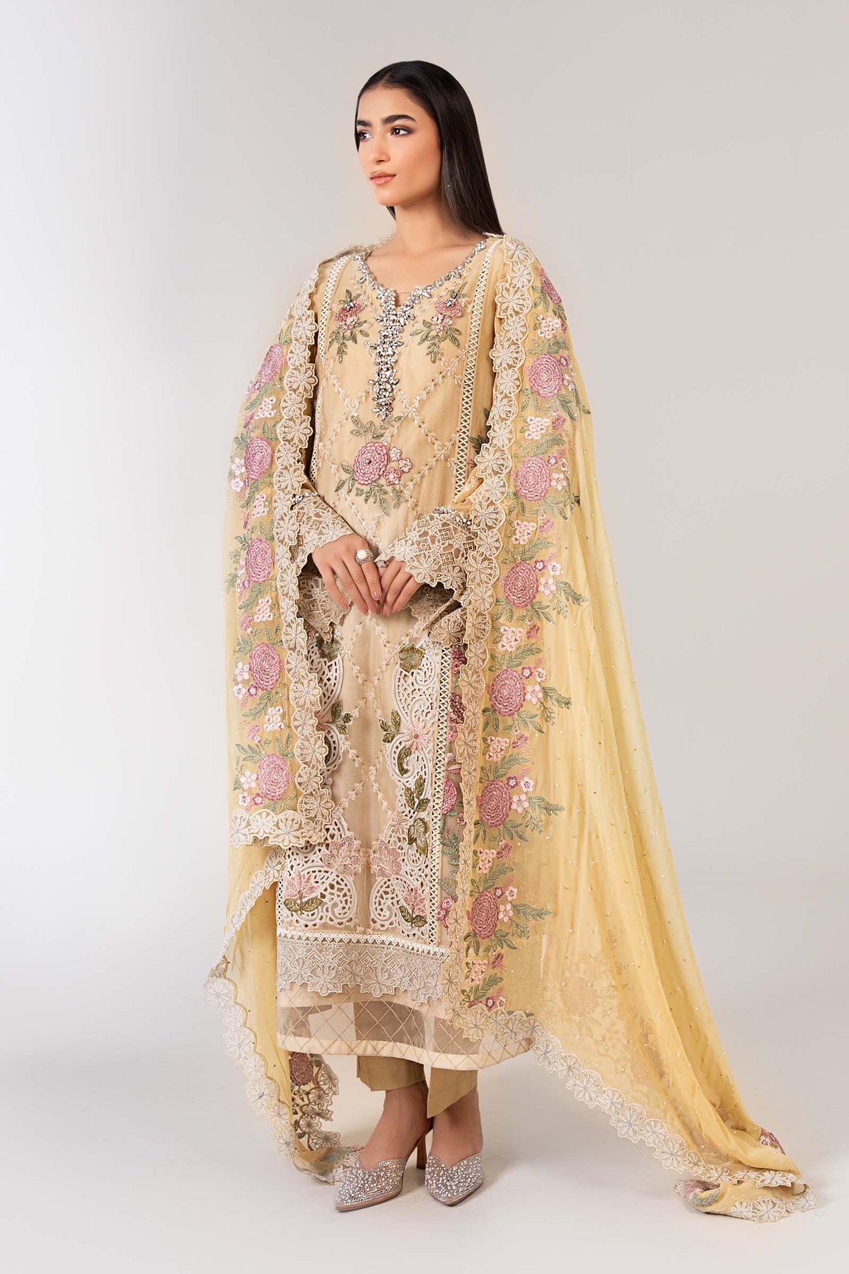 Maria B | Pre Fall 25 | Chiffon Suit 19 by Maria B - Designer Dress  - Type : Ladies Clothes - Available at Libayah - 100% Original 