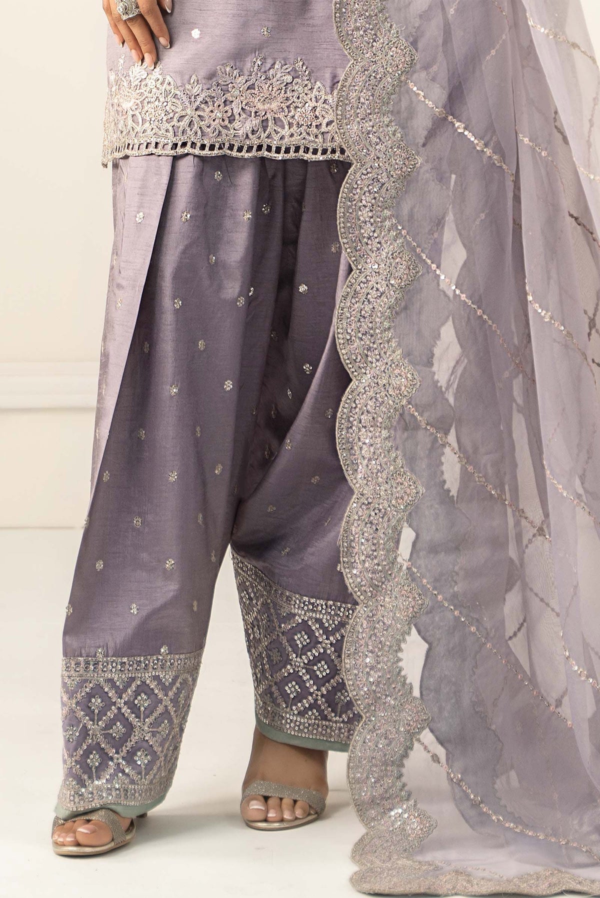 Maria B | Luxury Formals | SF-EF25-60R1-Lilac by Maria B - Designer Dress  - Type : Ladies Clothes - Available at Libayah - 100% Original 
