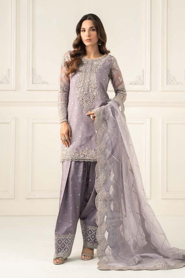 Maria B | Luxury Formals | SF-EF25-60R1-Lilac by Maria B - Designer Dress  - Type : Ladies Clothes - Available at Libayah - 100% Original 