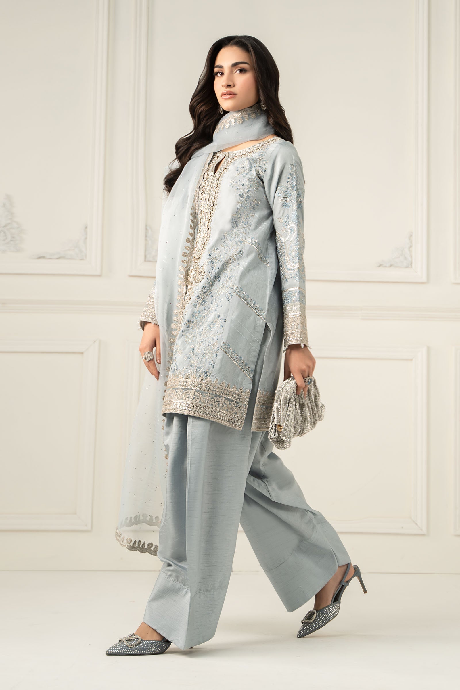 Maria B | Formal Wears | SF-EF25-62 by Maria B - Designer Dress  - Type : Ladies Clothes - Available at Libayah - 100% Original 