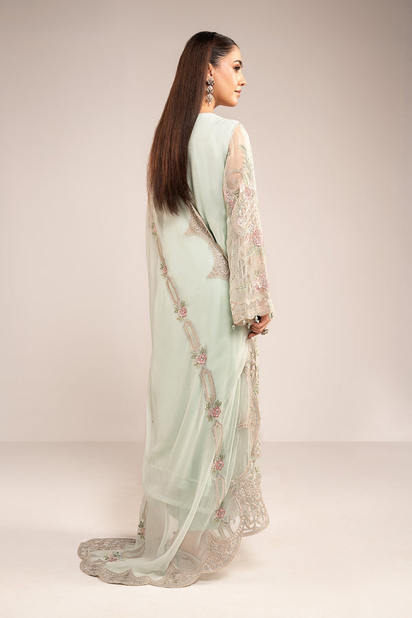Maria  B | luxury formals | SF-EF26-01-Sea Green by Maria B - Designer Dress  - Type : Ladies Clothes - Available at Libayah - 100% Original 