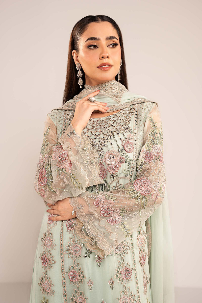 Maria  B | luxury formals | SF-EF26-01-Sea Green by Maria B - Designer Dress  - Type : Ladies Clothes - Available at Libayah - 100% Original 