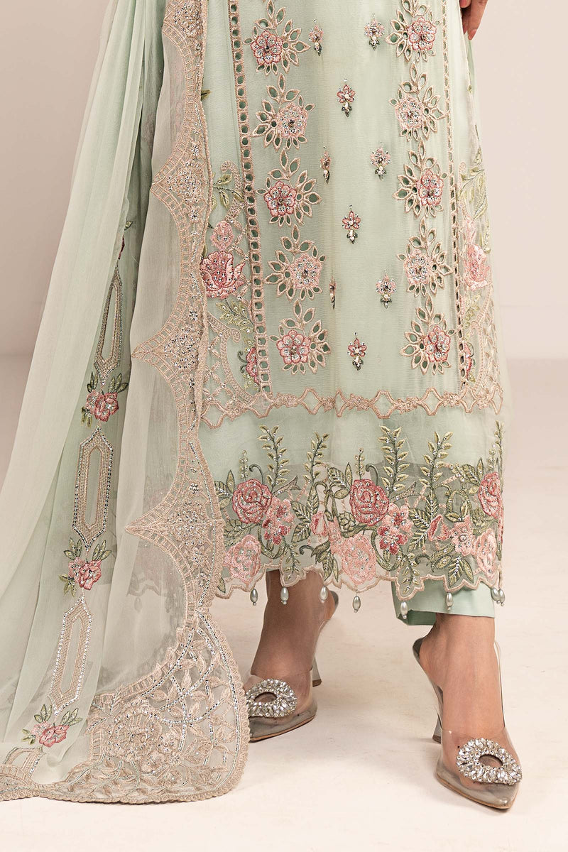 Maria  B | luxury formals | SF-EF26-01-Sea Green by Maria B - Designer Dress  - Type : Ladies Clothes - Available at Libayah - 100% Original 