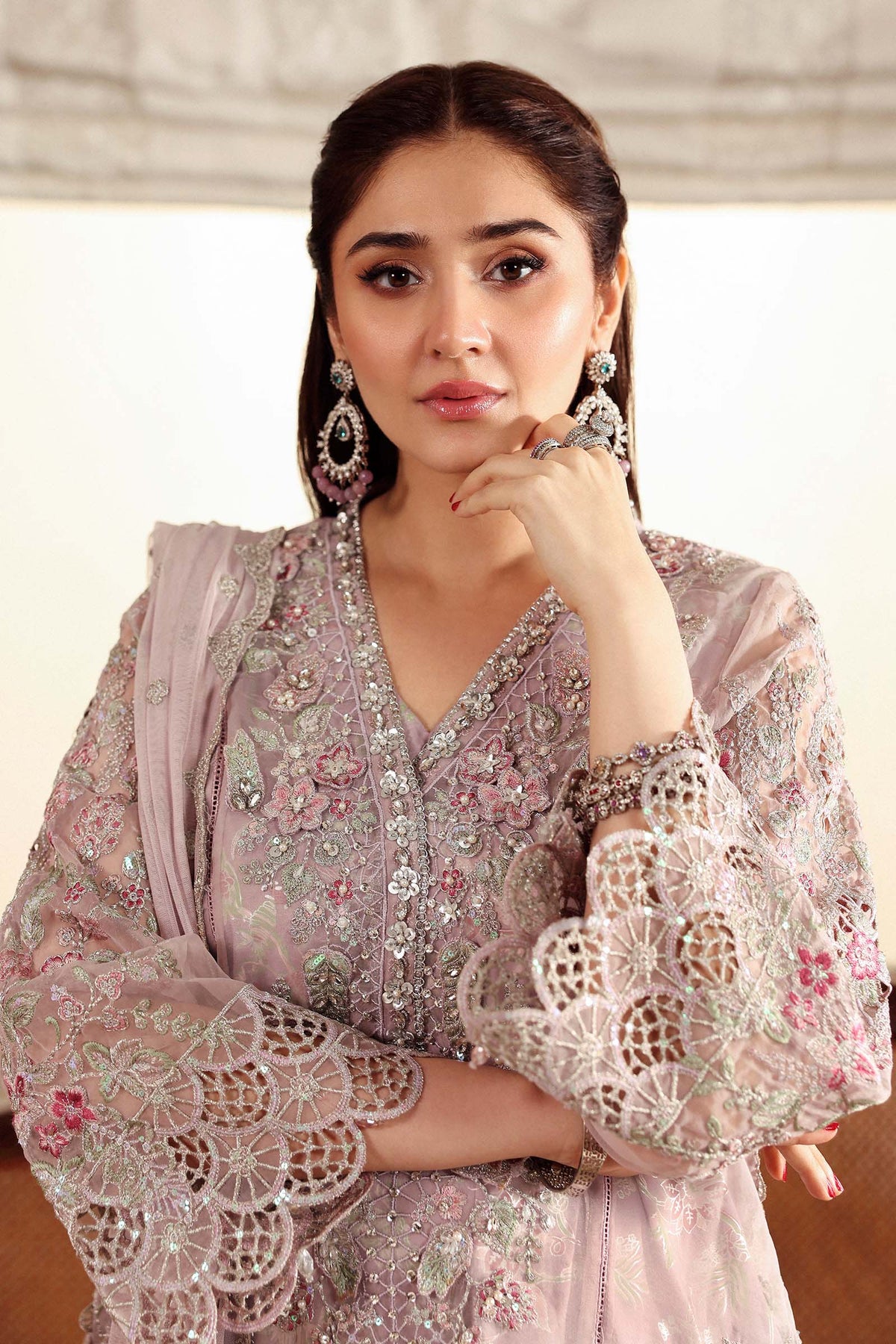 Maria B | Luxury Formals | SF-EF26-02-Lila by Maria B - Designer Dress  - Type : Ladies Clothes - Available at Libayah - 100% Original 