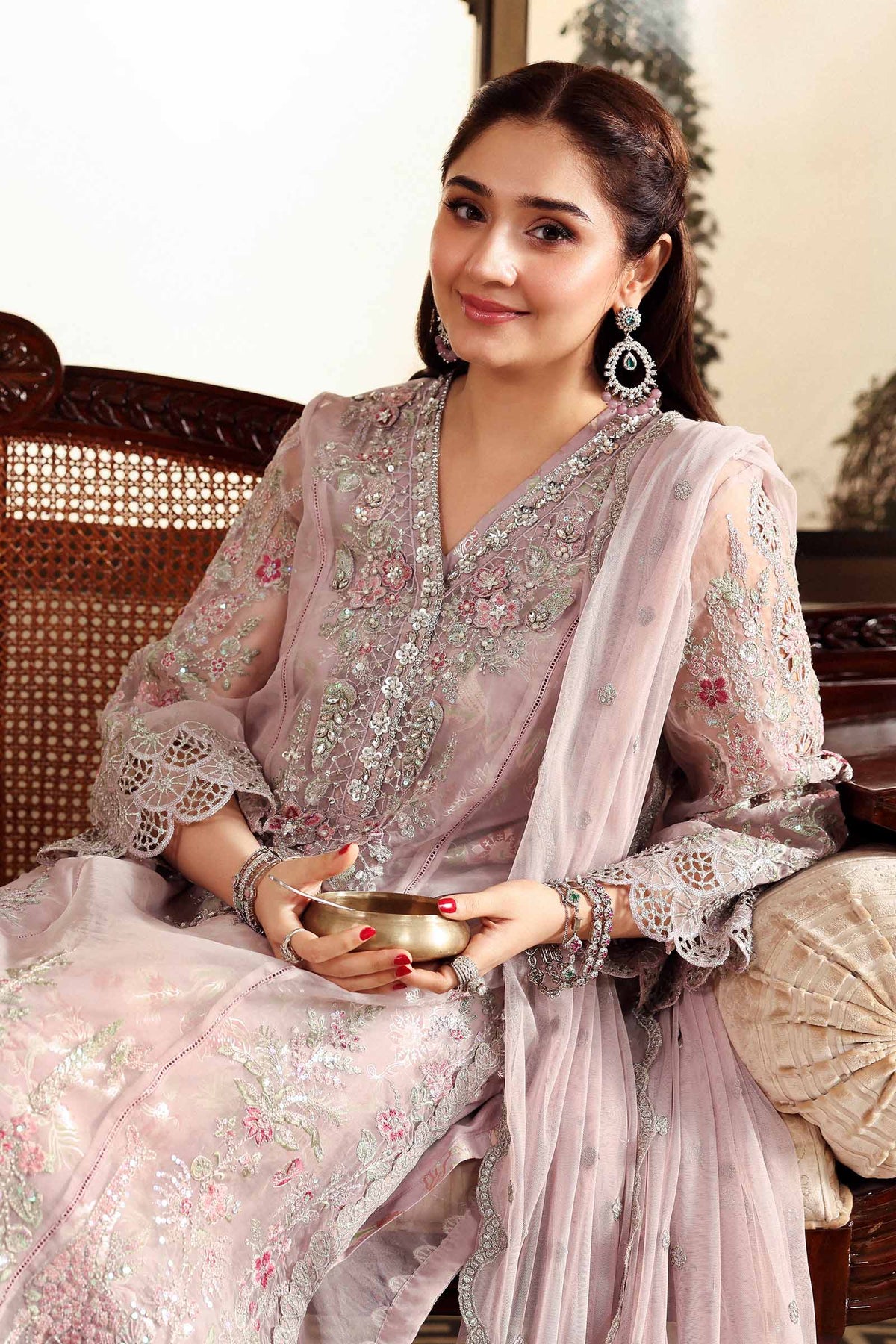 Maria B | Luxury Formals | SF-EF26-02-Lila by Maria B - Designer Dress  - Type : Ladies Clothes - Available at Libayah - 100% Original 