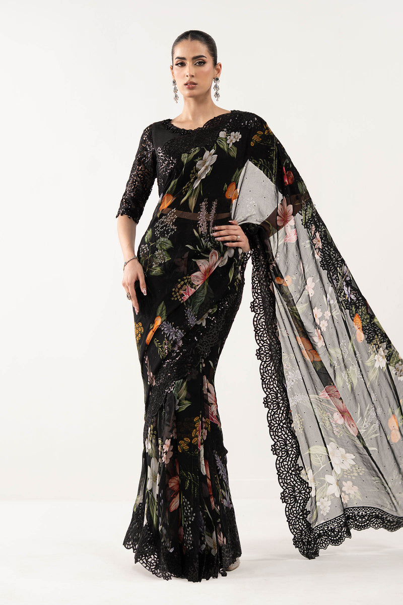 Maria B | Luxury Formals | SF-EF26-09-Black by Maria B - Designer Dress  - Type : Ladies Clothes - Available at Libayah - 100% Original 