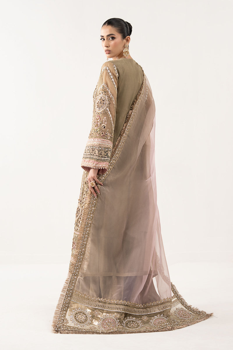 Maria B | Luxury Formals | SF-EF26-10-Coffee by Maria B - Designer Dress  - Type : Ladies Clothes - Available at Libayah - 100% Original 