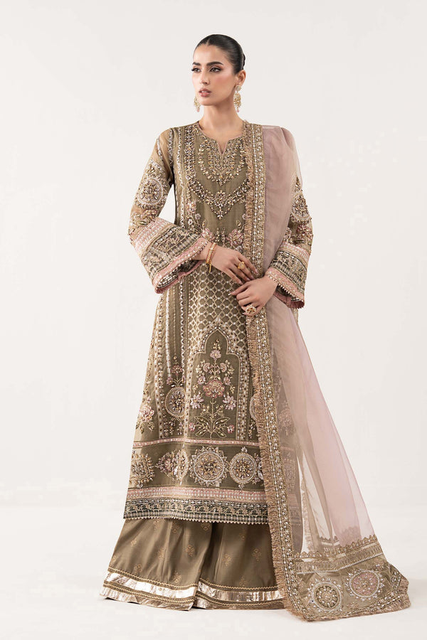 Maria B | Luxury Formals | SF-EF26-10-Coffee by Maria B - Designer Dress  - Type : Ladies Clothes - Available at Libayah - 100% Original 