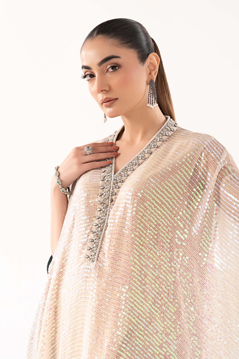 Maria B | Luxury Formals | SF-EF26-11-Beige and Green by Maria B - Designer Dress  - Type : Ladies Clothes - Available at Libayah - 100% Original 