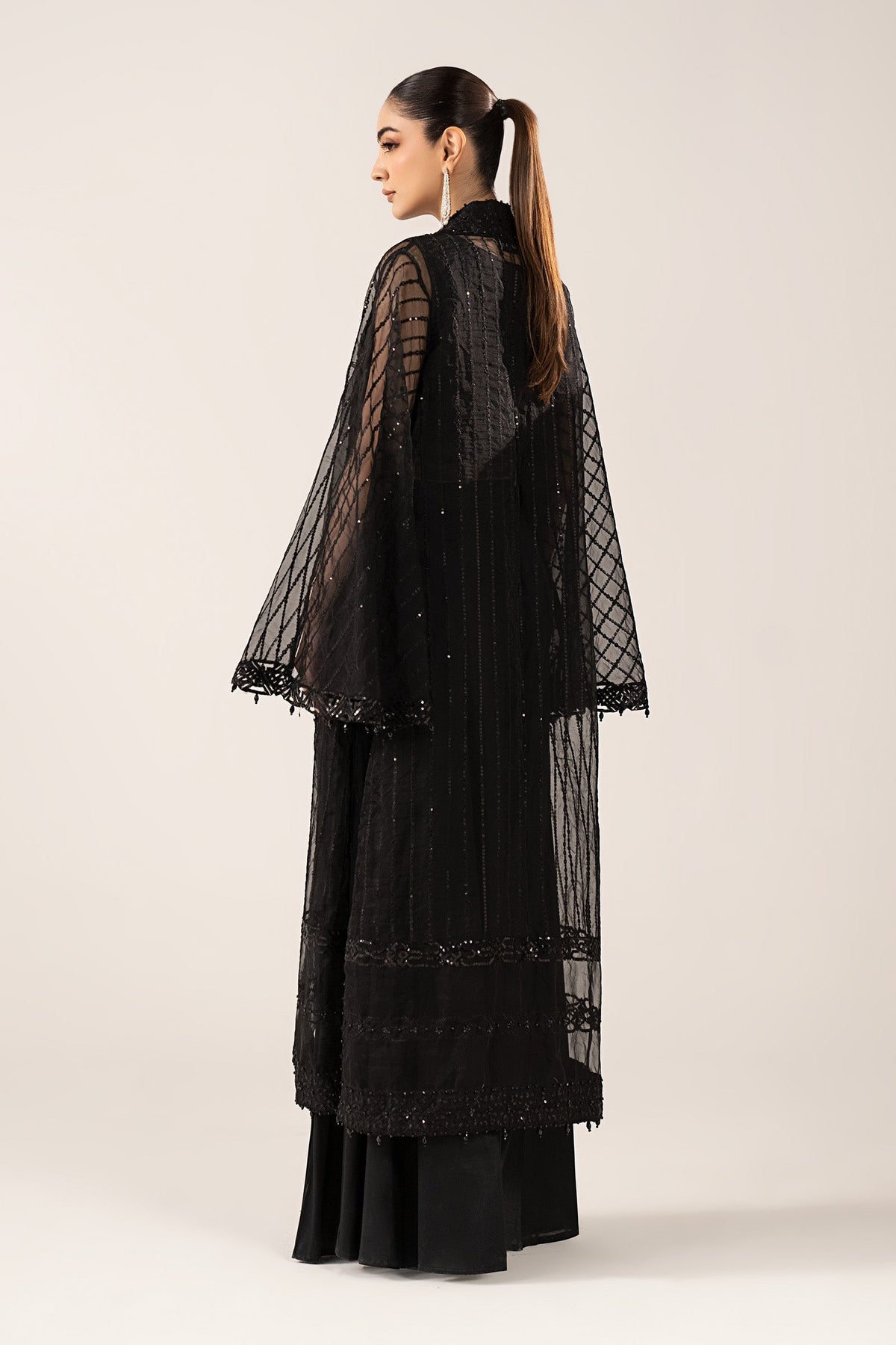Maria B | Luxury Formals | SF-EF26-12-Black by Maria B - Designer Dress  - Type : Ladies Clothes - Available at Libayah - 100% Original 