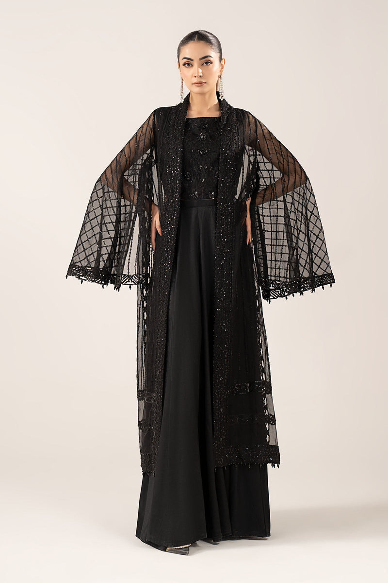 Maria B | Luxury Formals | SF-EF26-12-Black by Maria B - Designer Dress  - Type : Ladies Clothes - Available at Libayah - 100% Original 