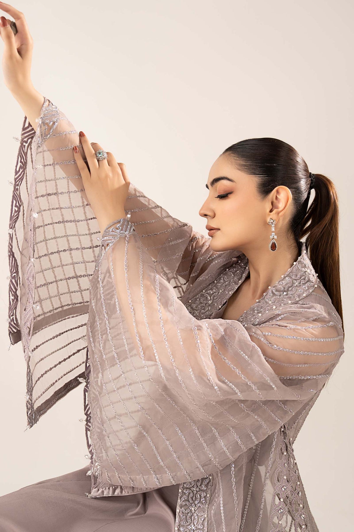 Maria B | Luxury Formals | SF-EF26-12-Lilac by Maria B - Designer Dress  - Type : Ladies Clothes - Available at Libayah - 100% Original 
