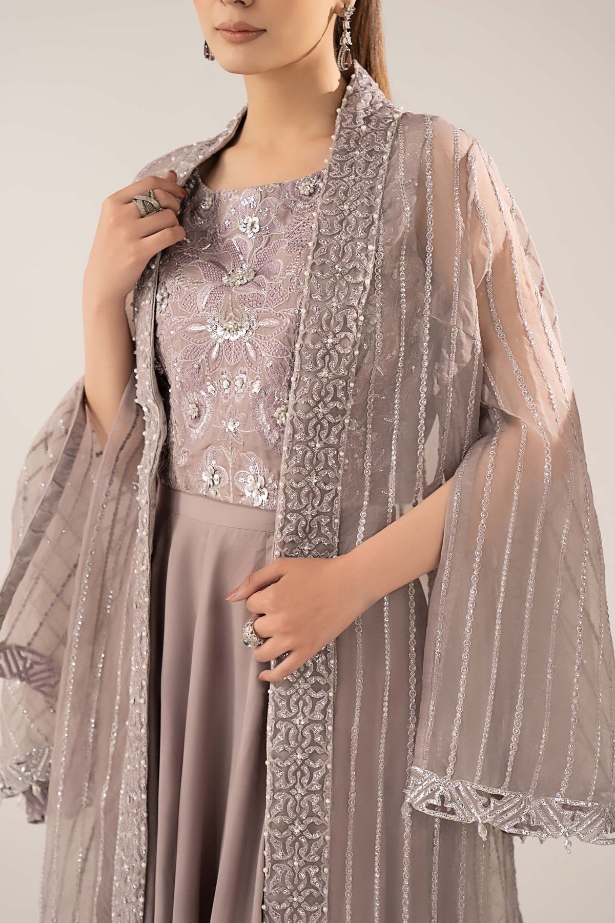 Maria B | Luxury Formals | SF-EF26-12-Lilac by Maria B - Designer Dress  - Type : Ladies Clothes - Available at Libayah - 100% Original 