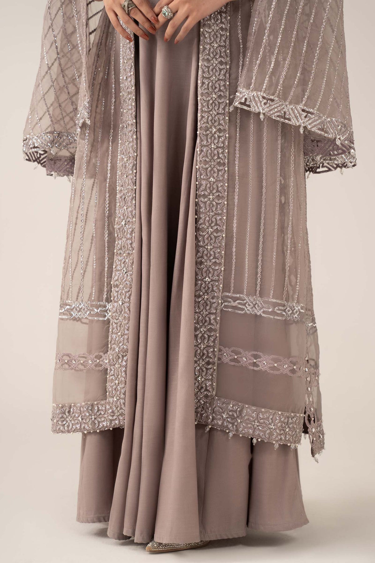 Maria B | Luxury Formals | SF-EF26-12-Lilac by Maria B - Designer Dress  - Type : Ladies Clothes - Available at Libayah - 100% Original 