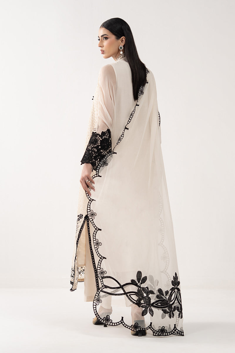 Maria B | Luxury Formals | SF-EF26-13-Off White by Maria B - Designer Dress  - Type : Ladies Clothes - Available at Libayah - 100% Original 