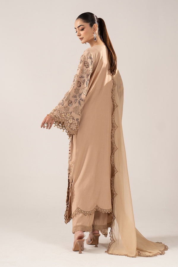 Maria B | Luxury Formals | SF-EF26-16-BEIGE by Maria B - Designer Dress  - Type : Ladies Clothes - Available at Libayah - 100% Original 