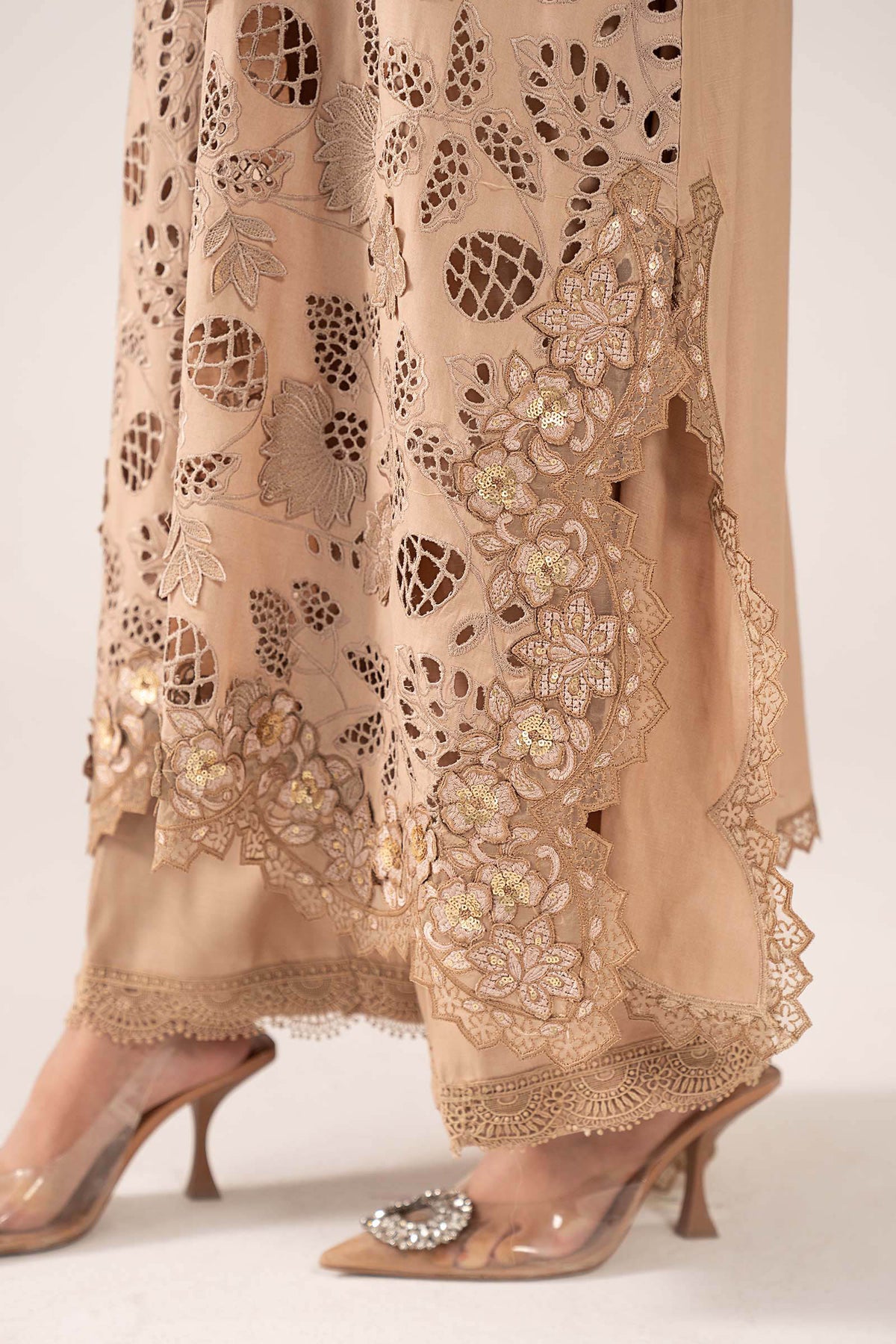 Maria B | Luxury Formals | SF-EF26-16-BEIGE by Maria B - Designer Dress  - Type : Ladies Clothes - Available at Libayah - 100% Original 