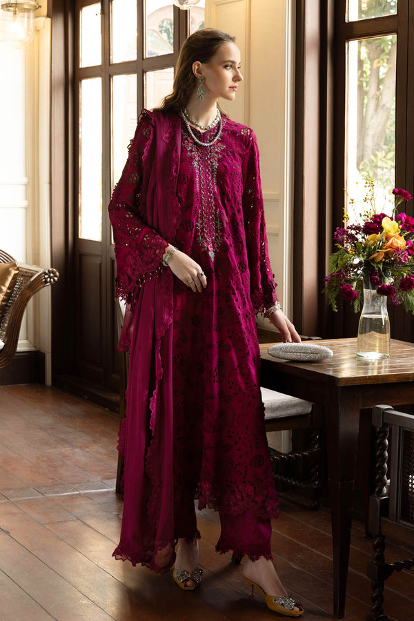 Maria B | Luxury Formals | SF-EF26-16-Magenta by Maria B - Designer Dress  - Type : Ladies Clothes - Available at Libayah - 100% Original 