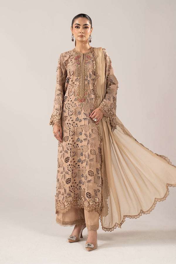 Maria B | Luxury Formals | SF-EF26-16-BEIGE by Maria B - Designer Dress  - Type : Ladies Clothes - Available at Libayah - 100% Original 