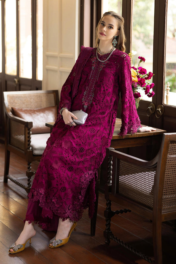 Maria B | Luxury Formals | SF-EF26-16-Magenta by Maria B - Designer Dress  - Type : Ladies Clothes - Available at Libayah - 100% Original 