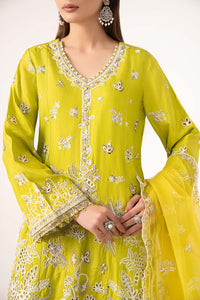 Maria B | Luxury Formals | SF-EF26-19-Acid Green by Maria B - Designer Dress  - Type : Ladies Clothes - Available at Libayah - 100% Original 
