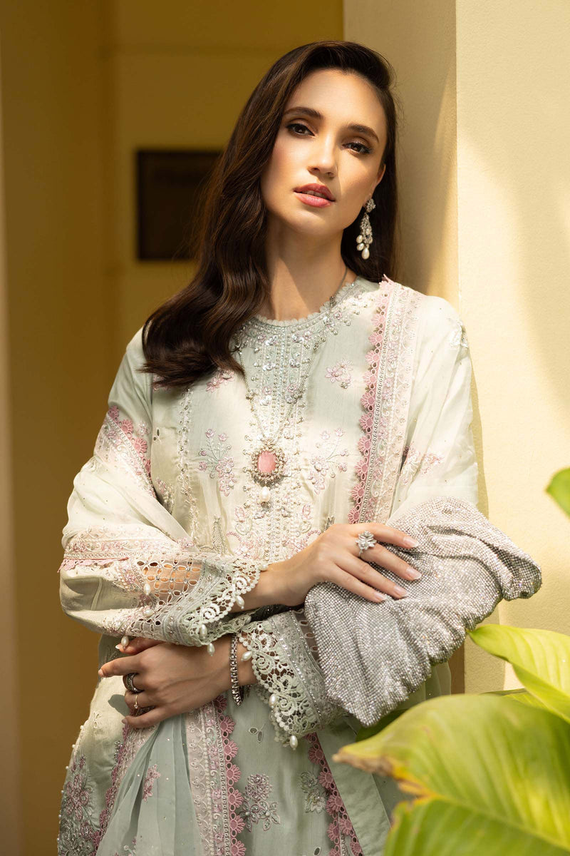 Maria B | Luxury Formals | SF-EF26-20-Green by Maria B - Designer Dress  - Type : Ladies Clothes - Available at Libayah - 100% Original 